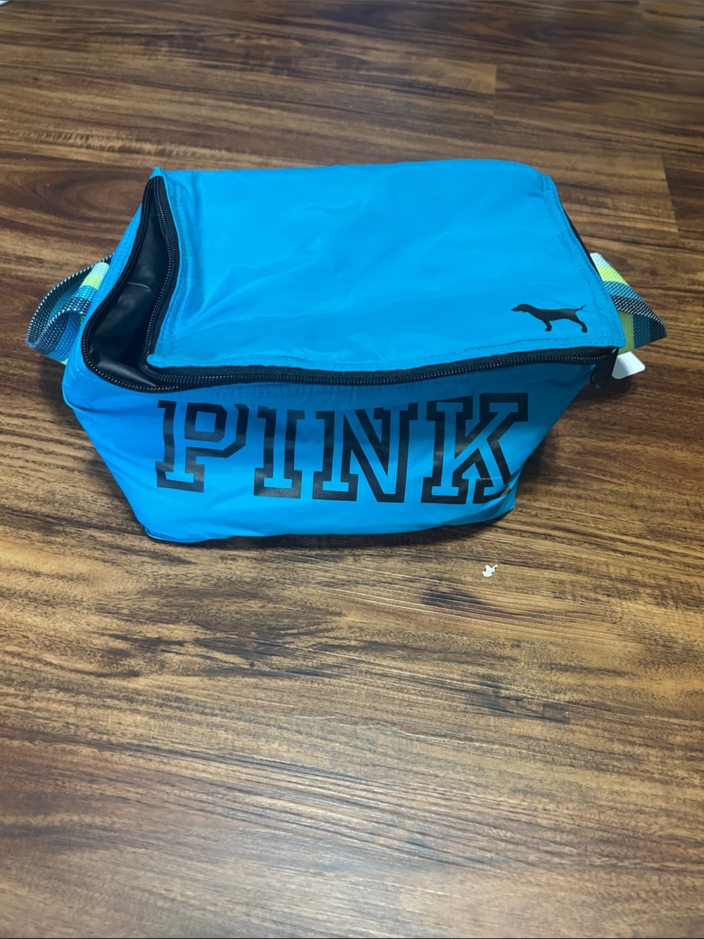 PINK Victoria's Secret Bright Blue insulated Bag with Logo
